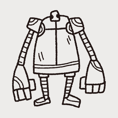 robot doodleのイラスト素材