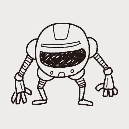 robot doodleのイラスト素材