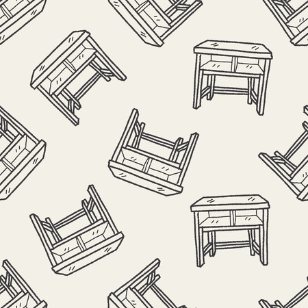 table doodle seamless pattern backgroundのイラスト素材
