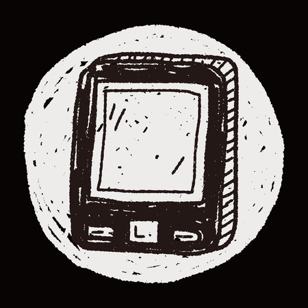 doodle mobile phone callのイラスト素材