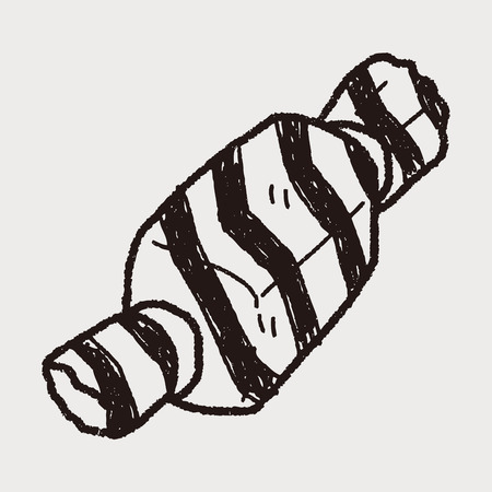 Christmas gift doodleのイラスト素材