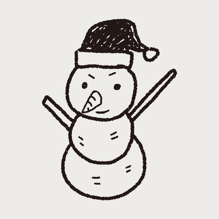 snowman doodleのイラスト素材