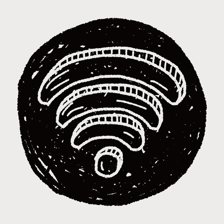 doodle wifiのイラスト素材