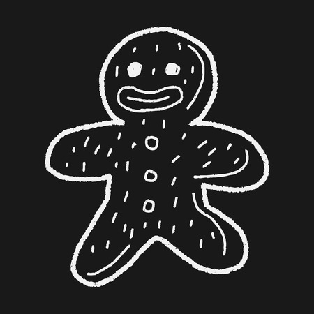 Gingerbread Man doodleのイラスト素材