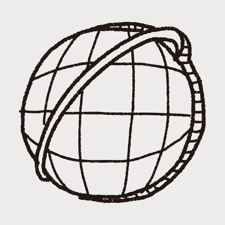 Doodle Globeのイラスト素材