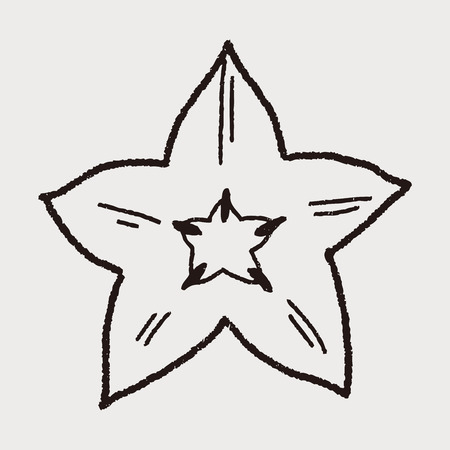 Star fruit doodleのイラスト素材