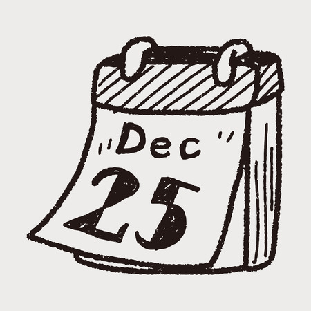 December calendar doodleのイラスト素材