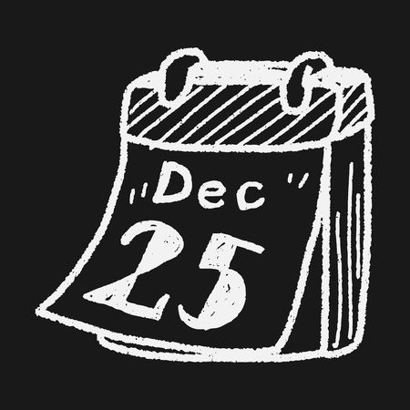 December calendar doodleのイラスト素材