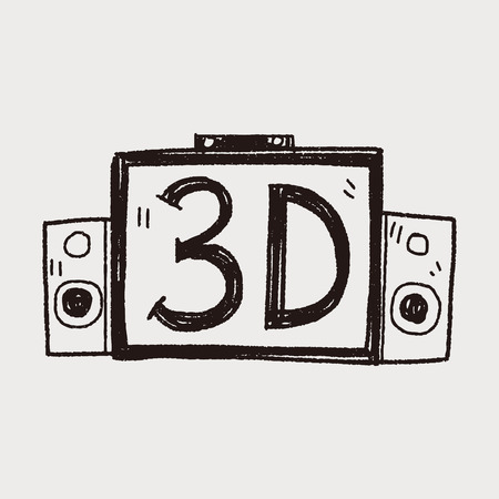 3d tv doodleのイラスト素材