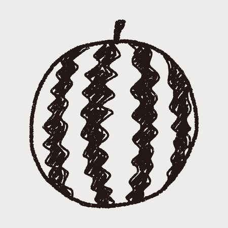 watermelon doodleのイラスト素材