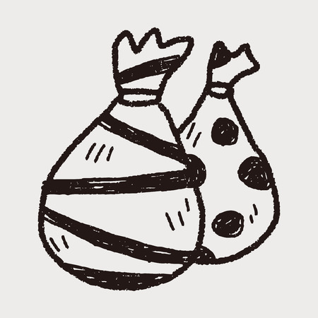 Christmas gift doodleのイラスト素材