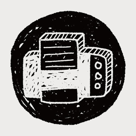 doodle printerのイラスト素材