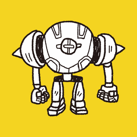 robot doodleのイラスト素材