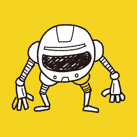 robot doodleのイラスト素材