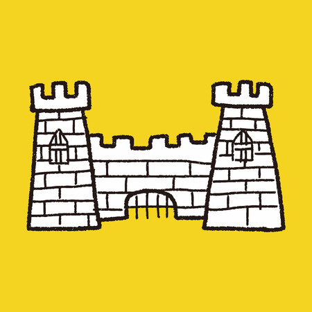 castle doodleのイラスト素材