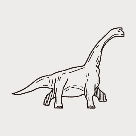 Brontosaurus dinosaur doodleのイラスト素材