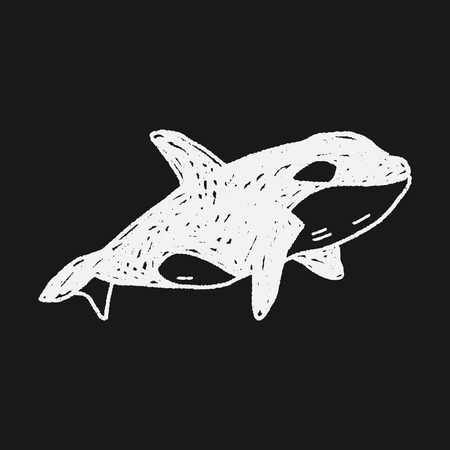 Killer Whale doodleのイラスト素材