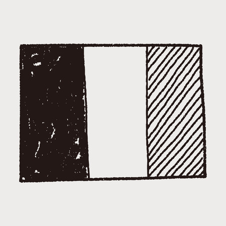 Belgium flag doodleのイラスト素材