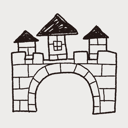 castle doodleのイラスト素材