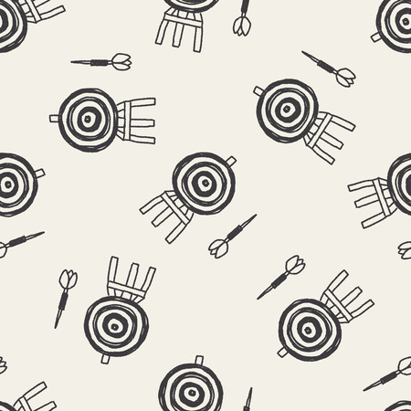 dart and target doodle seamless pattern backgroundのイラスト素材