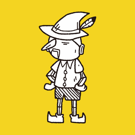 pinocchio doodleのイラスト素材