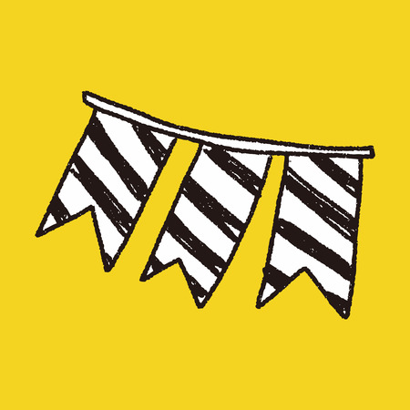 hanging doodle drawingのイラスト素材