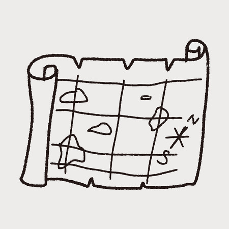 Treasure Map doodleのイラスト素材
