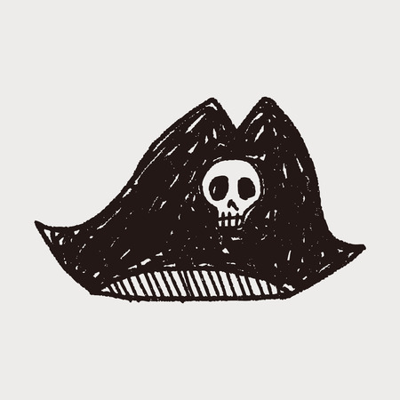 pirate hat doodleのイラスト素材