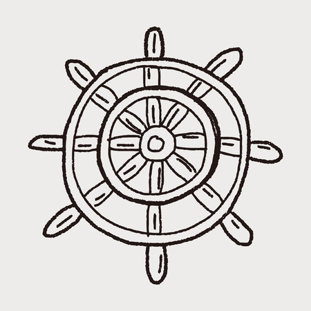 rudder doodleのイラスト素材