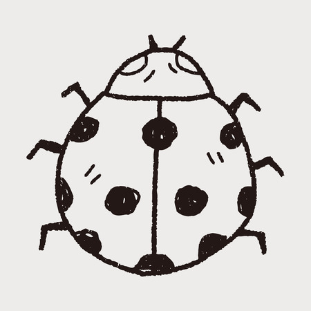 Ladybug doodleのイラスト素材