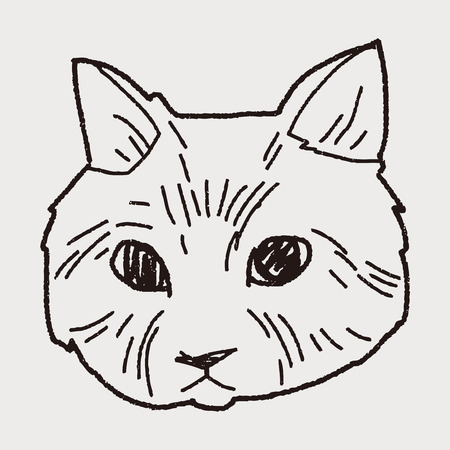 cat doodle drawingのイラスト素材