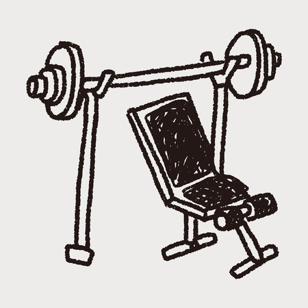 dumbbell fitness doodleのイラスト素材