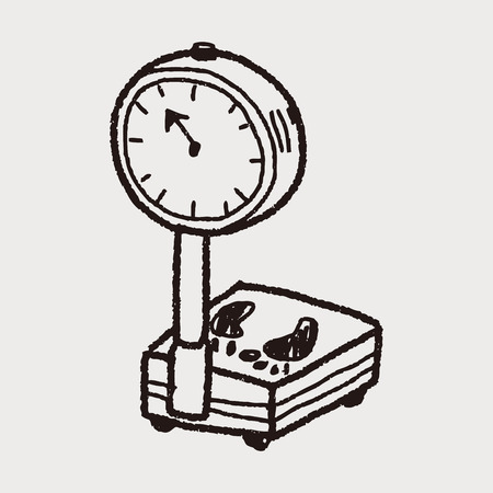 weight scale doodleのイラスト素材