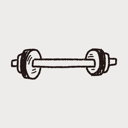 dumbbell fitness doodleのイラスト素材