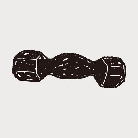 dumbbell fitness doodleのイラスト素材