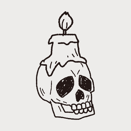 skull candle doodleのイラスト素材