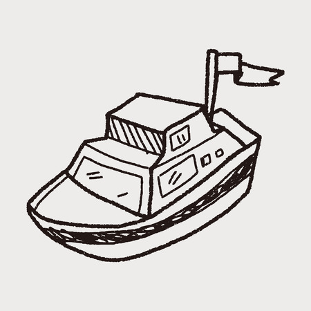 boat doodleのイラスト素材