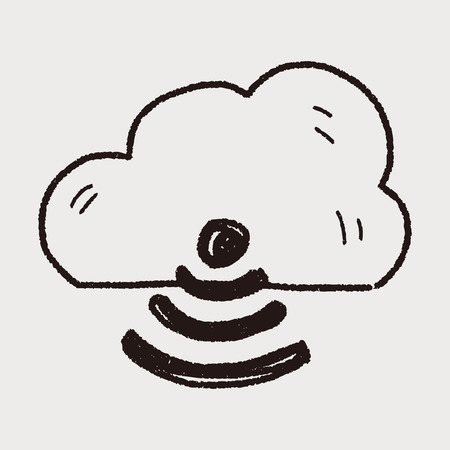 internet cloud doodle drawingのイラスト素材