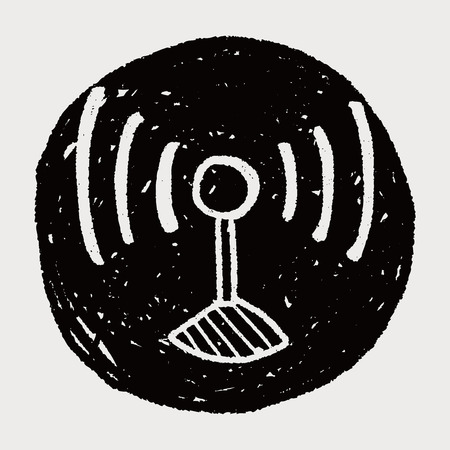 doodle wifiのイラスト素材