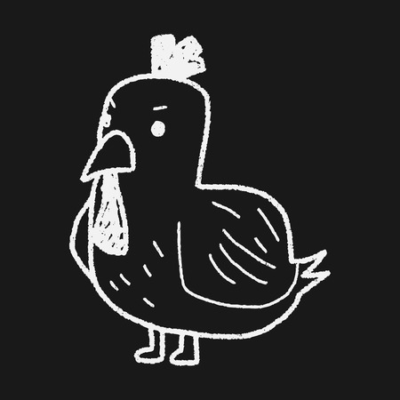 chicken doodleのイラスト素材