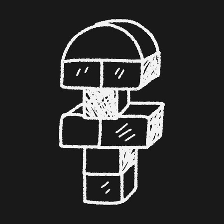 block toy doodleのイラスト素材