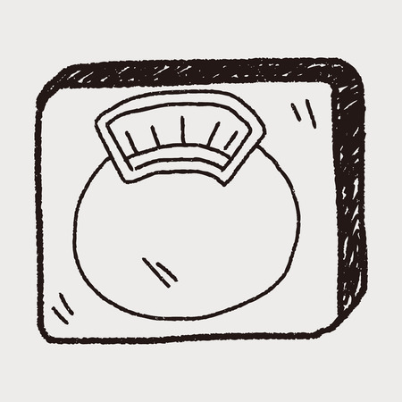 weight scale doodleのイラスト素材