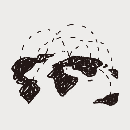 globe social doodleのイラスト素材