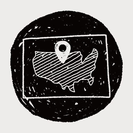 map location doodleのイラスト素材