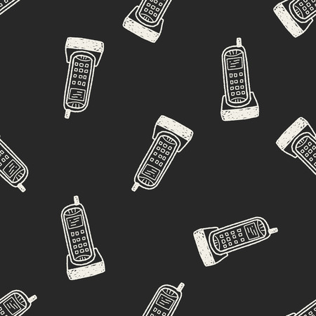 telephone doodle seamless pattern backgroundのイラスト素材