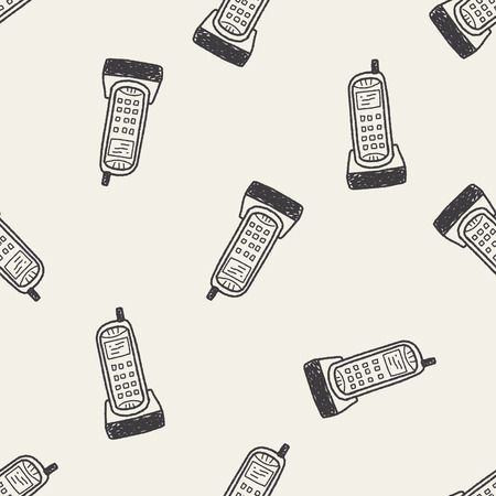 telephone doodle seamless pattern backgroundのイラスト素材