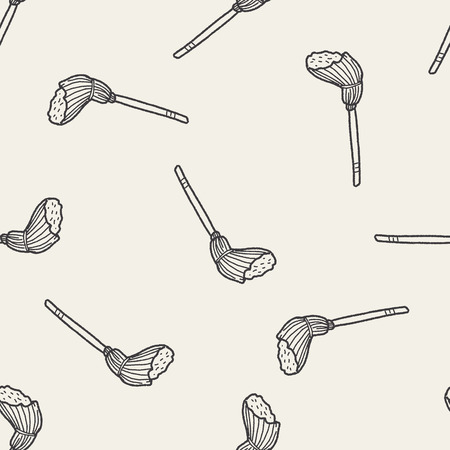 mop doodle seamless pattern backgroundのイラスト素材