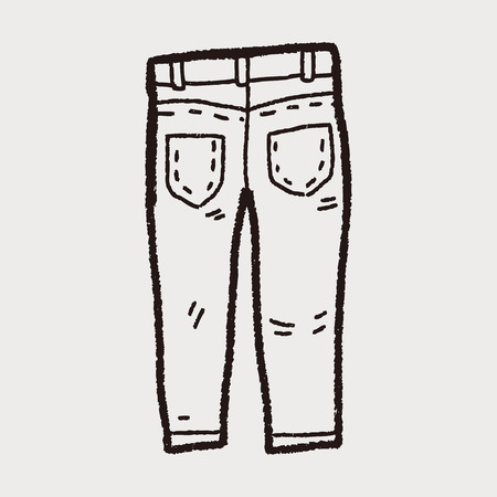 jeans doodleのイラスト素材
