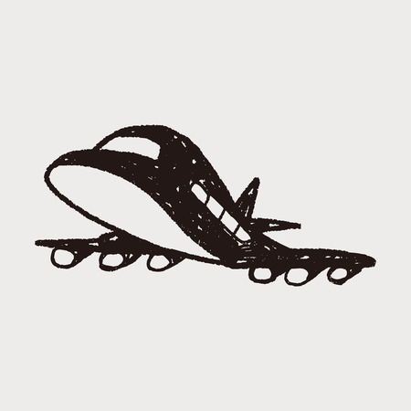 airplane doodleのイラスト素材