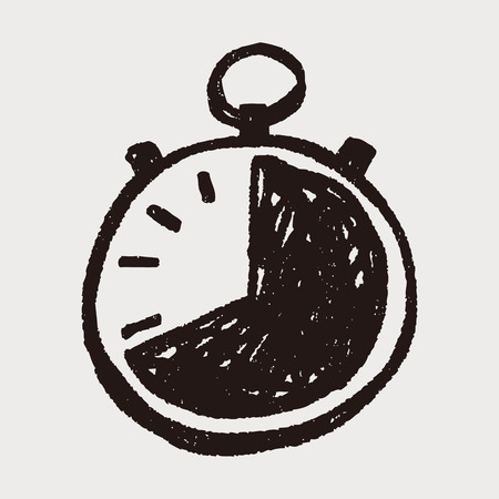 stopwatch doodleのイラスト素材